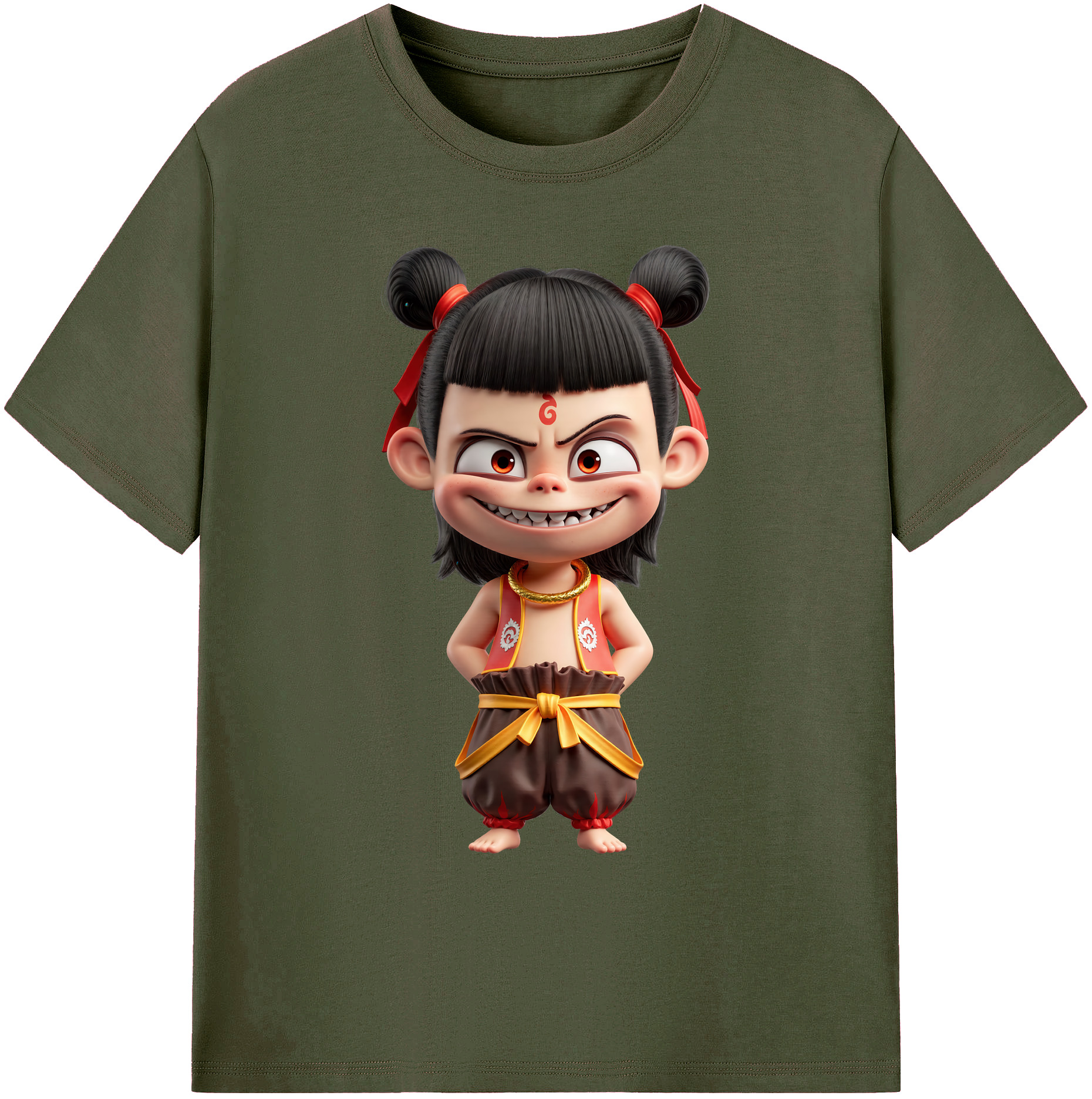 （画像用） Ne Zha 2 ナタ 魔童の大暴れ 綿100％ メンズ半袖Tシャツ｜肌触りやわらか＆通気性